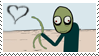 salad fingers with a heart stamp